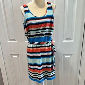 Banana Republic Striped Sleeveless Dress with Belt Size 8